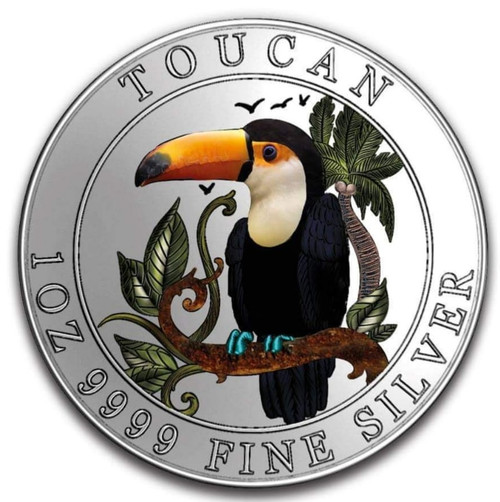 TOUCAN 1 Oz Silver Color Coin 1$ Niue 2018 TOUCAN 1 Oz Silver Color Coin 1$ Niue 2018