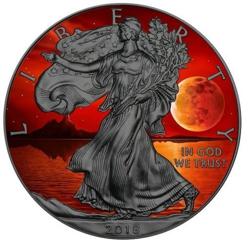 US BLOOD MOON EAGLE - Ruthenium Liberty 1 Oz Silver Coin 2018 US BLOOD MOON EAGLE - Ruthenium Liberty 1 Oz Silver Coin 2018
