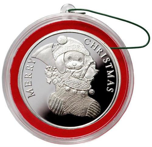 2018 PUPPY 1 oz Fine Silver Christmas Round 2018 PUPPY 1 oz Fine Silver Christmas Round