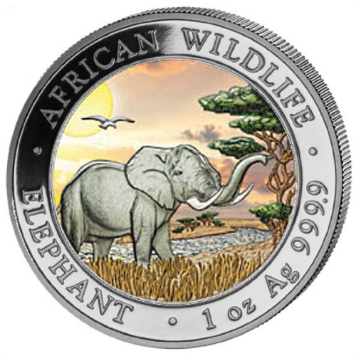 2019 ELEPHANT 1 Oz Silver Color Coin Somalia 2019 ELEPHANT 1 Oz Silver Color Coin Somalia