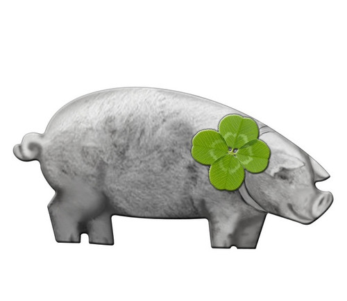 Shamrock PIG Unique shaped Silver Coin Niue 2017 Shamrock PIG Unique shaped Silver Coin Niue 2017