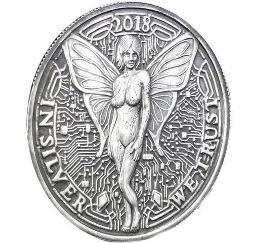Silverbugs DIGIBug 1 oz Silver Antique round with Serial Number Silverbugs DIGIBug 1 oz Silver Antique round with Serial Number