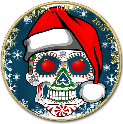 FELIZ NAVIDAD - MERRY CHRISTMAS LIBERTAD 24K Gold PL 1 oz Silver Coin MEXICO 2018 FELIZ NAVIDAD - MERRY CHRISTMAS LIBERTAD 24K Gold PL 1 oz Silver Coin MEXICO 2018