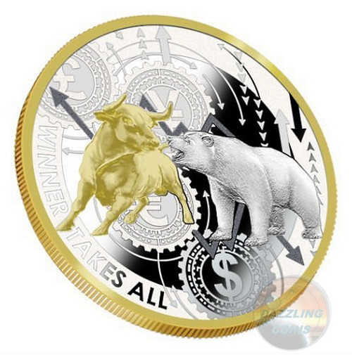 WINNER TAKES ALL NYSE 1 Oz Silver Coin 1000 Francs Cameroon 2019 WINNER TAKES ALL NYSE 1 Oz Silver Coin 1000 Francs Cameroon 2019