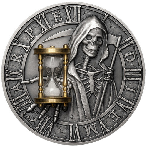 CARPE DIEM Grim Reaper Hourglass 2 Oz Silver Coin 5$ Niue 2018 CARPE DIEM Grim Reaper Hourglass 2 Oz Silver Coin 5$ Niue 2018