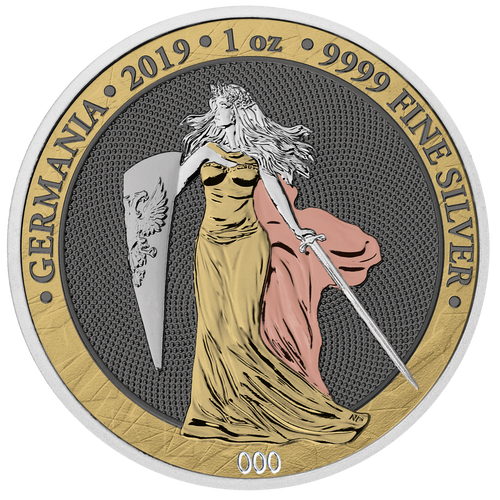 2019 GERMANIA 6 Precious Metals 5 Mark 1 Oz .9999 Silver Round 2019 GERMANIA 6 Precious Metals 5 Mark 1 Oz .9999 Silver Round