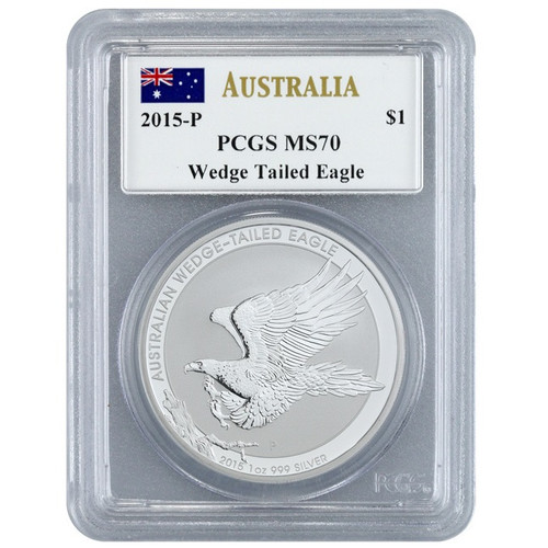 2015-P Australia PCGS MS 70 Wedge Tailed Eagle~Mercanti Signed 2015-P Australia PCGS MS 70 Wedge Tailed Eagle~Mercanti Signed