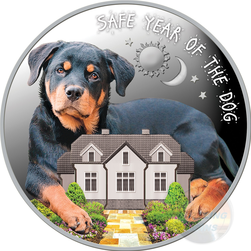 SAFE YEAR OF THE DOG Silver Proof Coin 100 Denars ...