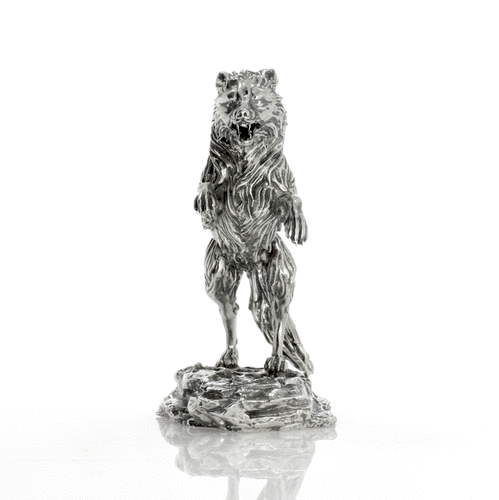 THE TIMBER WOLF – PREDATOR'S PRINT SERIES - 8 OZ SOLID SILVER 3D STATUE