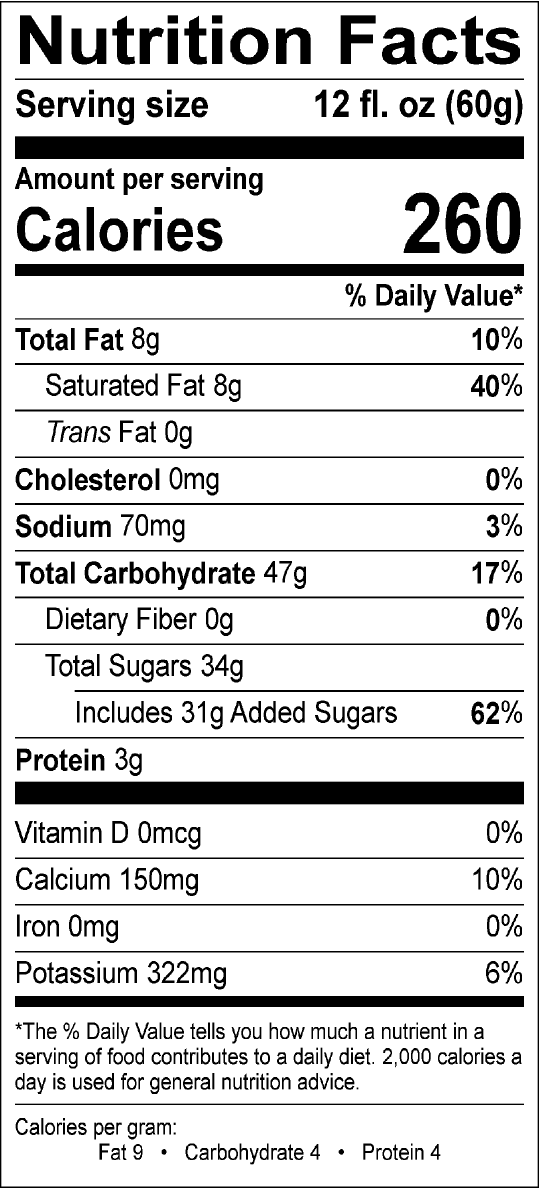 Shivery Shake Coffee Ice Cream Frappe Nutrition