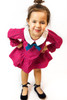 Sophie Catalou Girls Infant Toddler & Kids Red/Teal Ruffle Dress With Collar 2-8y Sophie Catalou Girls Infant Toddler & Kids Red/Teal Ruffle Dress With Collar 2-8y
