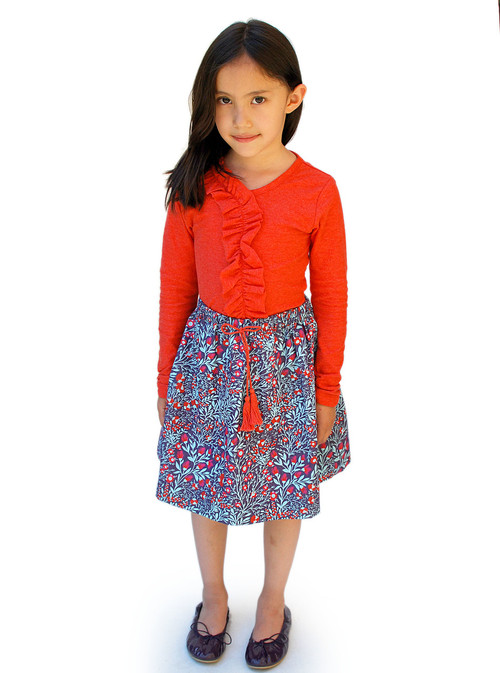 Sample Sale Violet Chambray Provence Skirt Sample Sale Violet Chambray Provence Skirt