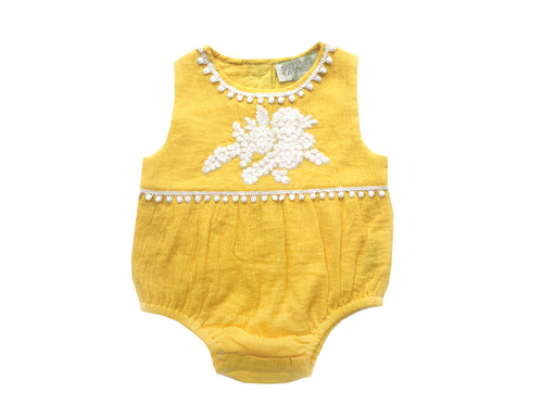 Sample Sale Yellow Embroidered Romper Sample Sale Yellow Embroidered Romper
