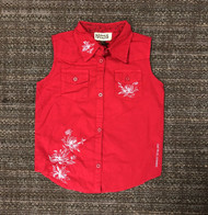 Sample Sale Red Embroidered Top