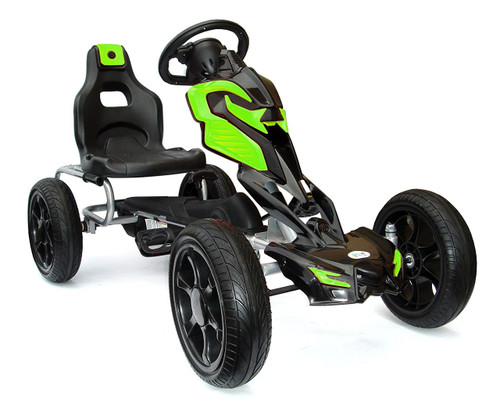 Thunder - Eva Rubber Wheel Tyres Go Kart / Cart - Green & Black- 4-10 Years Thunder - Eva Rubber Wheel Tyres Go Kart / Cart - Green & Black- 4-10 Years