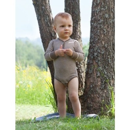 Engel Baby Body Merino Wool/Silk - Walnut/Natural