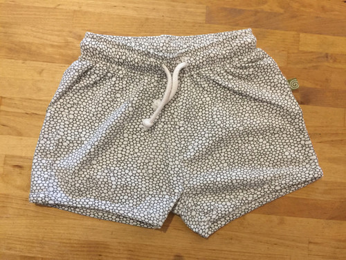 Nui Organics Toni Shorts - White with Taupe Grey Bubbles