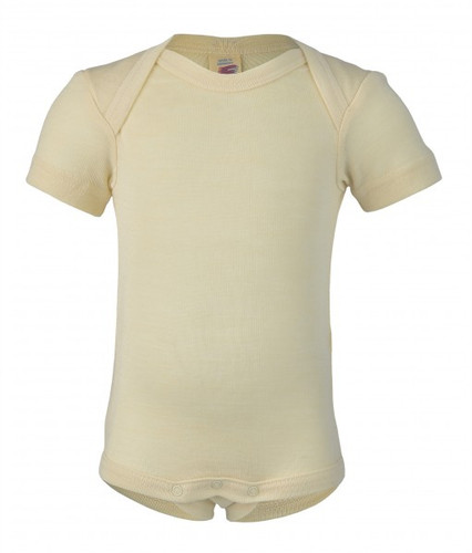 Engel Baby Short Sleeve Onesie Organic Merino Wool/Silk - Natural