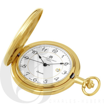 Gold-Plated Polished Finish Quartz Charles Hubert Pocket Watch Gold-Plated Polished Finish Quartz Charles Hubert Pocket Watch