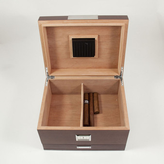 Personalized Walnut Humidor With Accessories Drawer