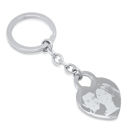 personalized stainless steel heart photo keychain forevergifts com