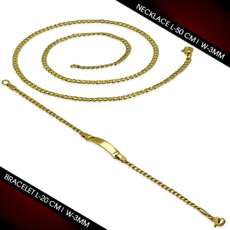 personalized stainless steel gold color cuban link chain bracelet