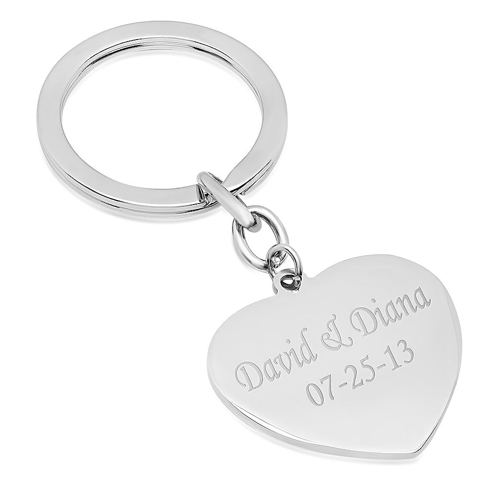 Personalized Stainless Steel Heart Keychain Free Engraving