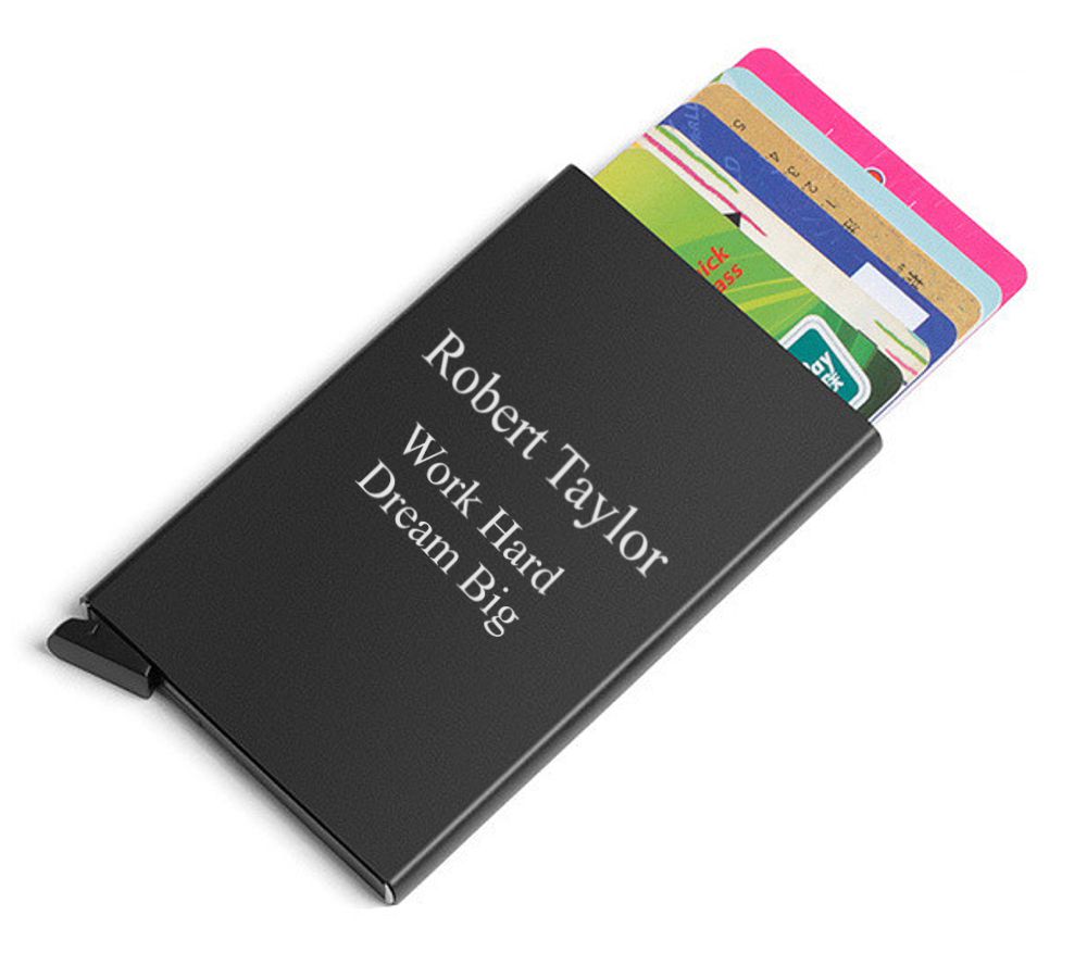 Personalized RFID Blocking Automatic Credit Card Holder - ForeverGifts.com