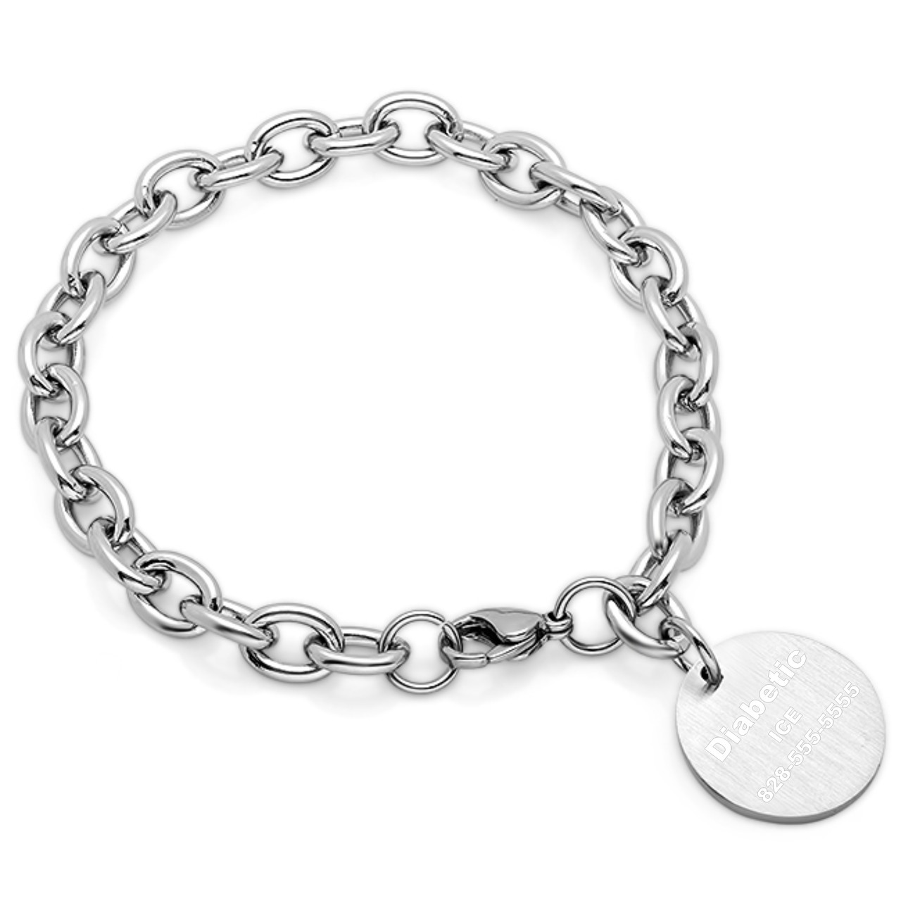 Medical ID Bracelet with Round Charm