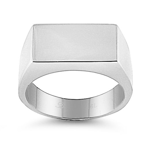 Personalized Stainless Steel Signet Ring - ForeverGifts.com