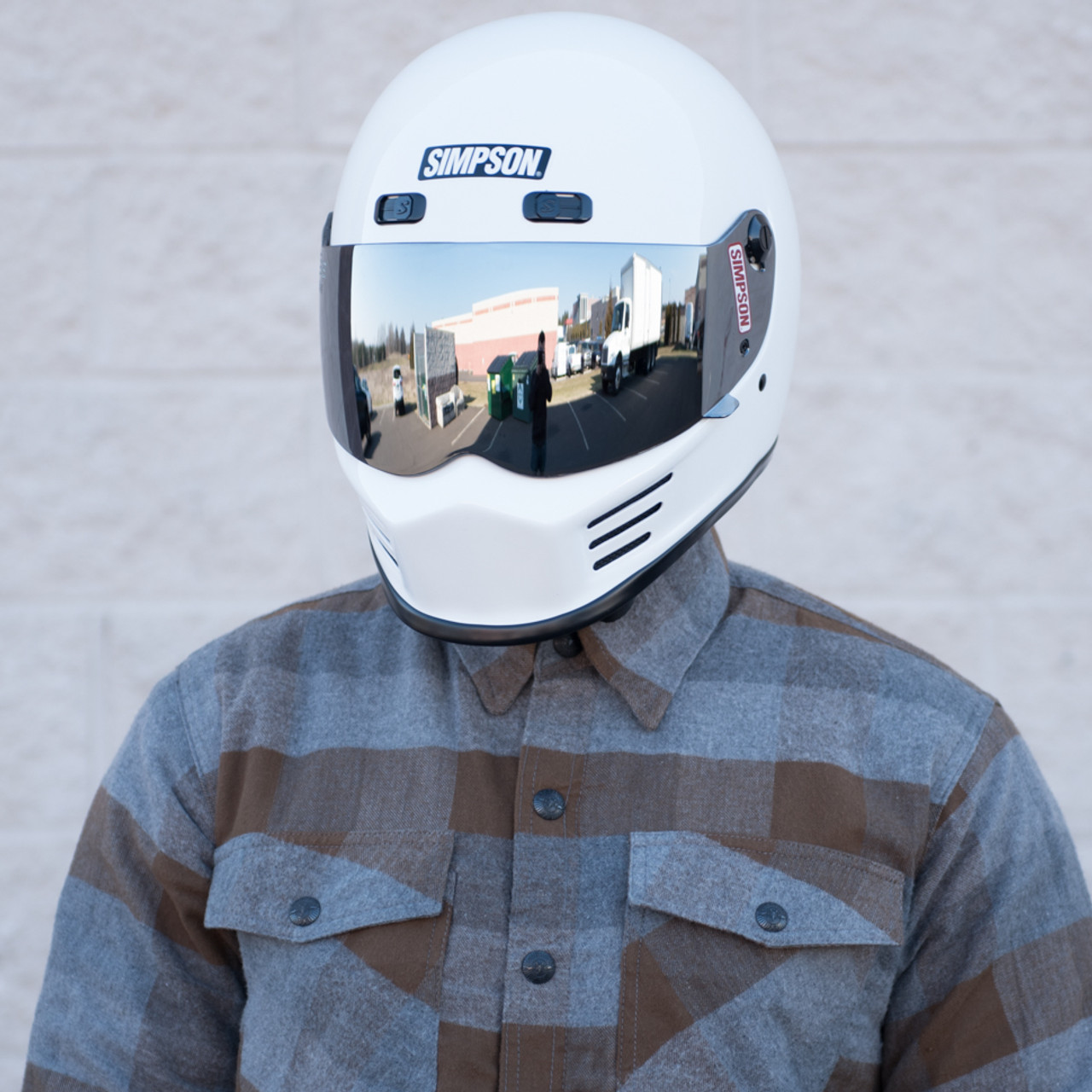 Simpson Street Bandit Motorcycle Helmet - White - Get Lowered Cycles