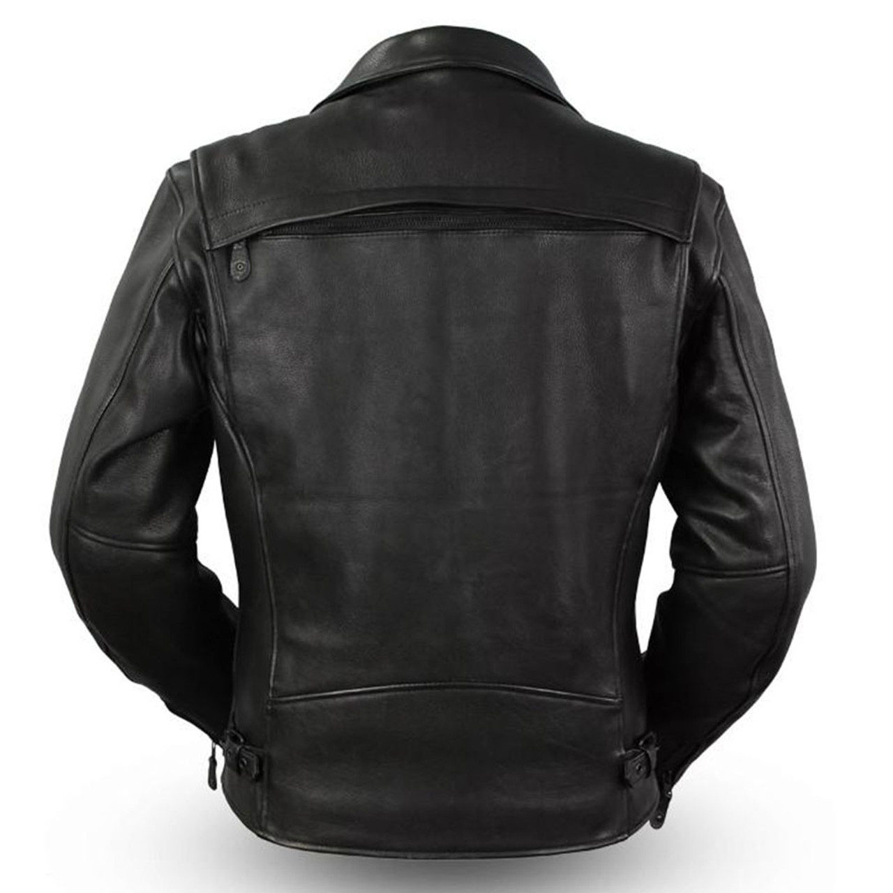 First Mfg. Night Rider Black Leather Motorcycle Jacket - Get Lowered Cycles