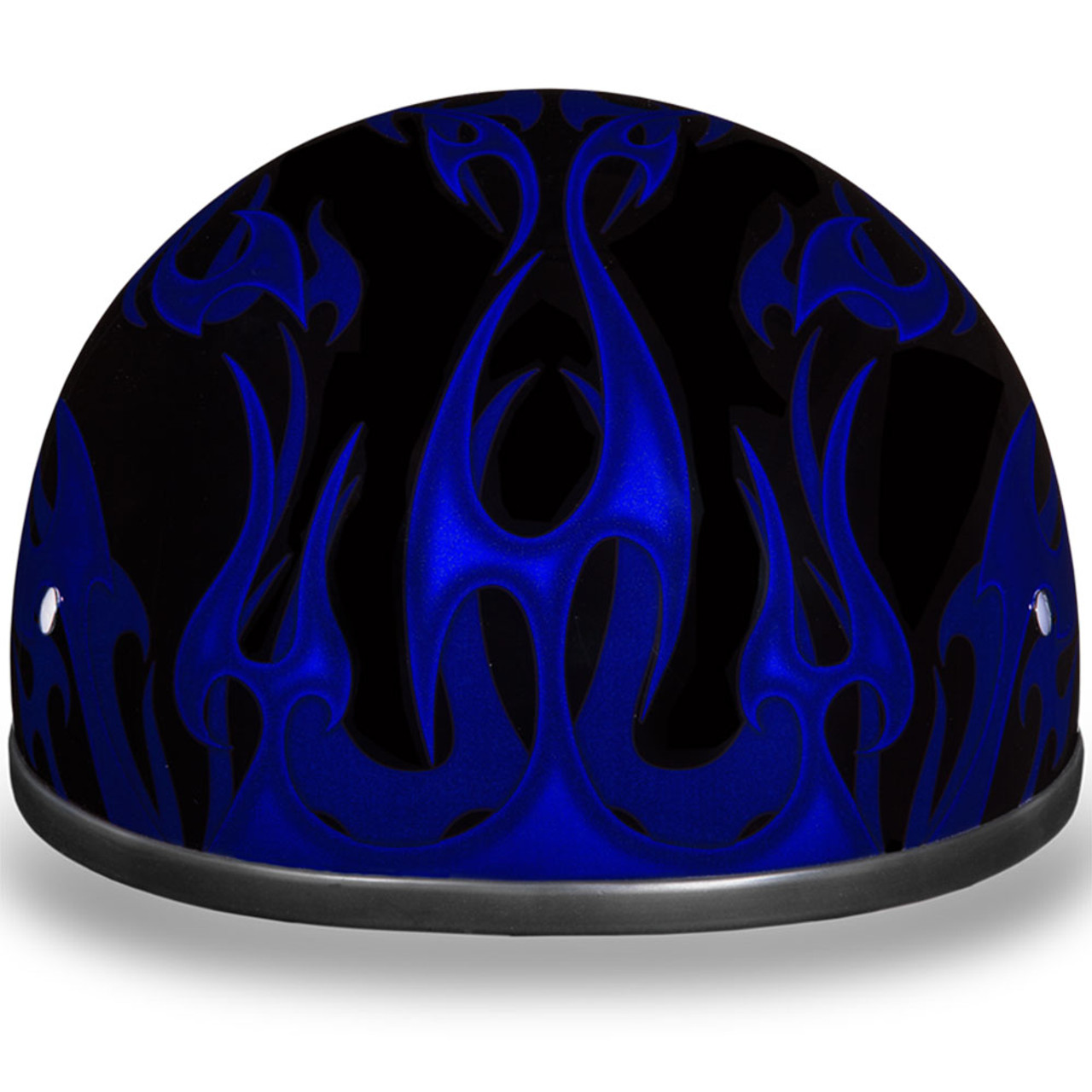 daytona dot blue flames half shell motorcycle helmet get lowered