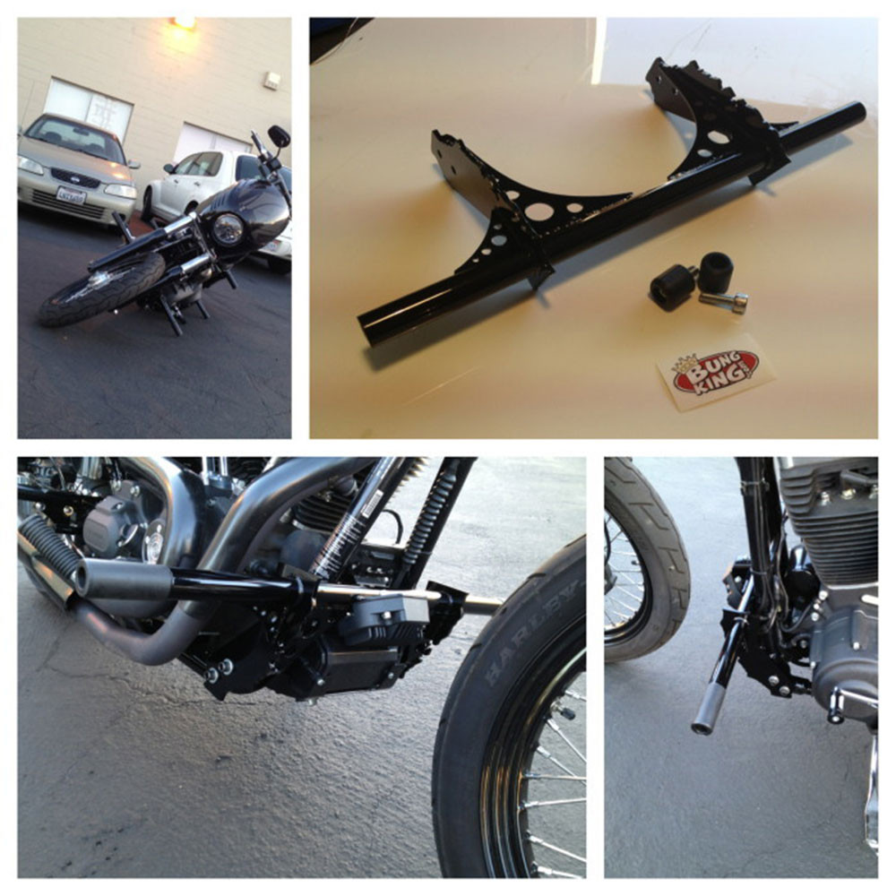 Bung King Highway Peg Crash Bar for Harley Dyna and FXR - Get Lowered ...