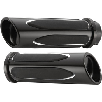 Arlen Ness Deep Cut Comfort Grips for Harley - Black Arlen Ness Deep Cut Comfort Grips for Harley - Black