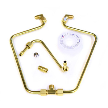 Old-Stf Rocker Box Split Oil Lines for 1966-1984 Harley Shovelhead - Brass Old-Stf Rocker Box Split Oil Lines for 1966-1984 Harley Shovelhead - Brass
