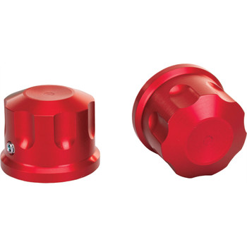 Rooke Customs Front Axle Nut Covers for Harley - Red Rooke Customs Front Axle Nut Covers for Harley - Red
