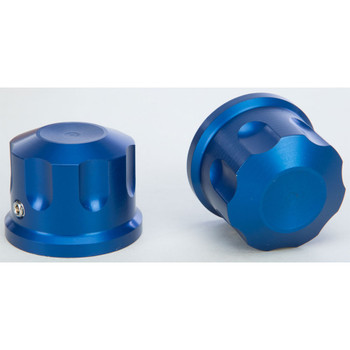 Rooke Customs Front Axle Nut Covers for Harley - Blue Rooke Customs Front Axle Nut Covers for Harley - Blue