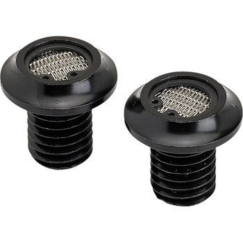 Lowbrow Customs Radius Breather Bolts for Harley Evolution - Black Lowbrow Customs Radius Breather Bolts for Harley Evolution - Black