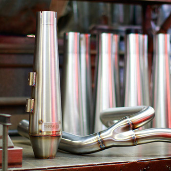 Thrashin Supply OG Stainless Steel 2-Into-1 Exhaust for Harley FXR Thrashin Supply OG Stainless Steel 2-Into-1 Exhaust for Harley FXR