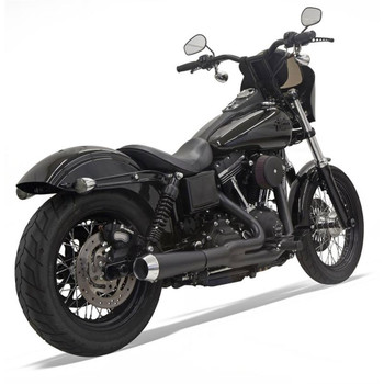 Bassani Short Road Rage 2-Into-1 Exhaust for 2006-2017 Harley Dyna - Black Bassani Short Road Rage 2-Into-1 Exhaust for 2006-2017 Harley Dyna - Black
