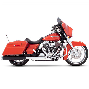 Rinehart 4" Slip-On Exhaust Mufflers for 1995-2016 Harley Touring - Black with Chrome Tips Rinehart 4" Slip-On Exhaust Mufflers for 1995-2016 Harley Touring - Black with Chrome Tips