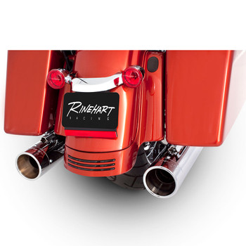 Rinehart 4" Slip-On Exhaust Mufflers for 2017-2018 Harley Touring - Chrome with Chrome Tips Rinehart 4" Slip-On Exhaust Mufflers for 2017-2018 Harley Touring - Chrome with Chrome Tips