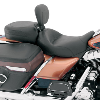 Mustang Standard Touring Seat w/ Driver Backrest for 2008-2018 Harley Touring - Original Mustang Standard Touring Seat w/ Driver Backrest for 2008-2018 Harley Touring - Original
