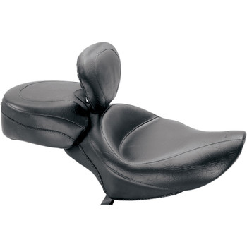Mustang Wide Touring Seat w/ Driver Backrest for 2004-2018 Harley Sportster - Original Mustang Wide Touring Seat w/ Driver Backrest for 2004-2018 Harley Sportster - Original