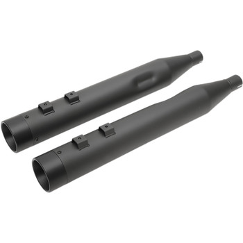 Drag Specialties 4" Slip-On Mufflers with Billet Caps for 1995-2016 Harley Touring - Black with Black Caps Drag Specialties 4" Slip-On Mufflers with Billet Caps for 1995-2016 Harley Touring - Black with Black Caps