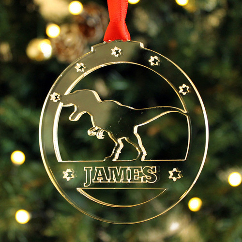Dinosaur Bauble T-Rex Personalised Christmas Tree Decoration Dinosaur Bauble T-Rex Personalised Christmas Tree Decoration