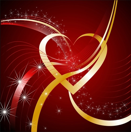 gold heart swirl valentine backdrop