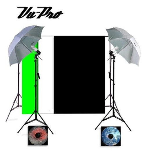 Vu-Pro Complete Basic Home Photography Studio Package, Photo Lighting, Photography Backdrop Stands, Light Stands Plus Digital Backdrops Vu-Pro Complete Basic Home Photography Studio Package, Photo Lighting, Photography Backdrop Stands, Light Stands Plus Digital Backdrops