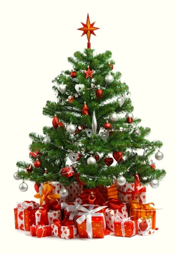 Christmas Tree Gifts Holiday Backdrop